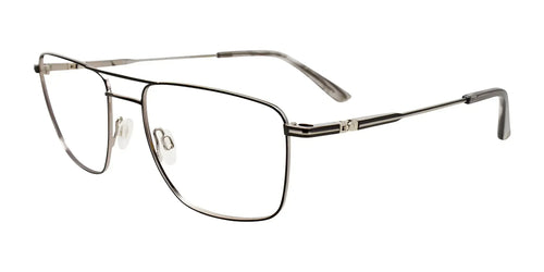 Takumi TK1167 Eyeglasses with Clip-on Sunglasses / Size 57 / Matt Black & Shiny Silver