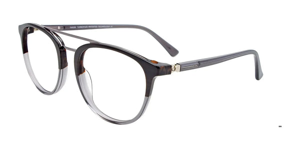 Takumi TK1169 Eyeglasses with Clip-on Sunglasses | Size 52 / Crystal Grey & Shiny Grey & Marbled Dark Grey