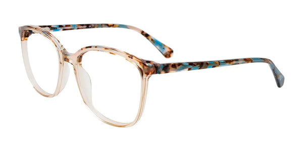 Takumi TK1178 Eyeglasses with Clip-on Sunglasses | Size 53 / Brn & Turq Marb & Cry Lit Brn