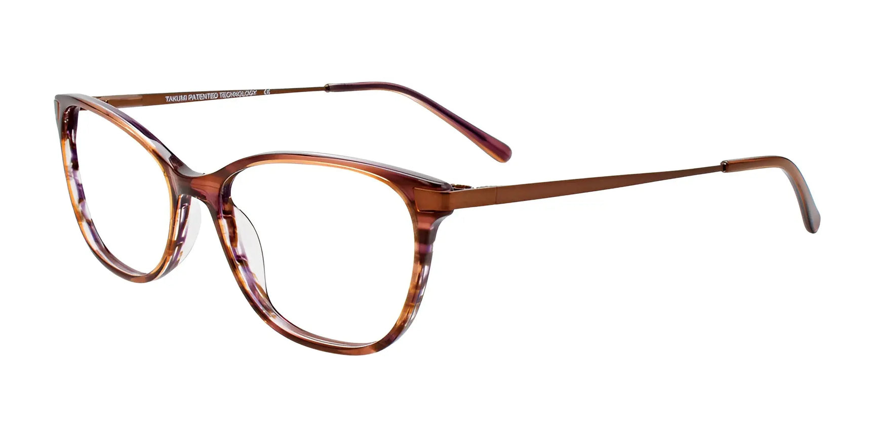 Takumi TK1183 Eyeglasses with Clip-on Sunglasses Brn Purp Stripes / Satin Brn Takumi TK1183 Eyeglasses with Clip-on Sunglasses Brn Purp Stripes / Satin Brn