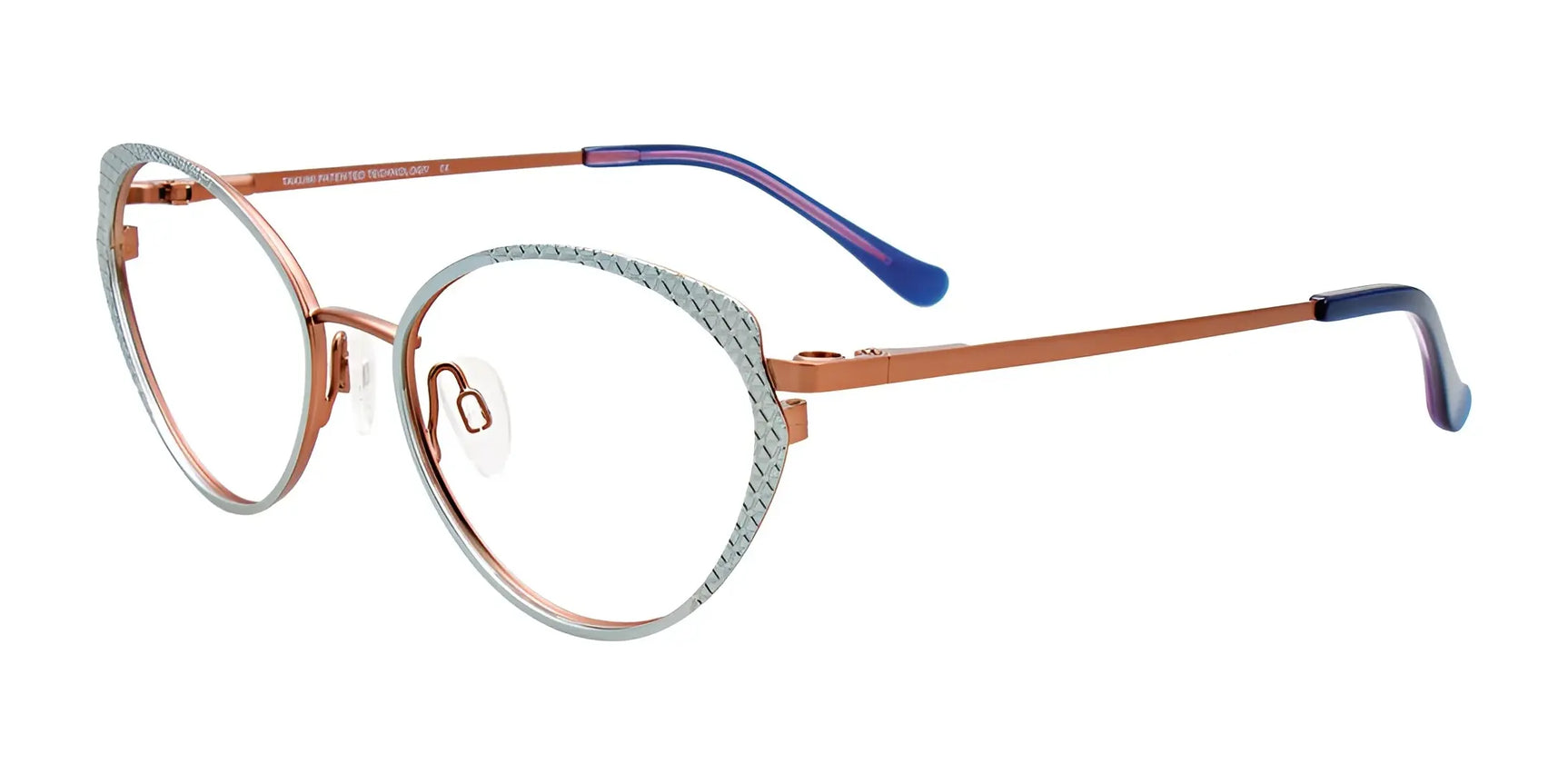 Takumi TK1189 Eyeglasses with Clip-on Sunglasses Satin Teal & Satin Copper Takumi TK1189 Eyeglasses with Clip-on Sunglasses Satin Teal & Satin Copper