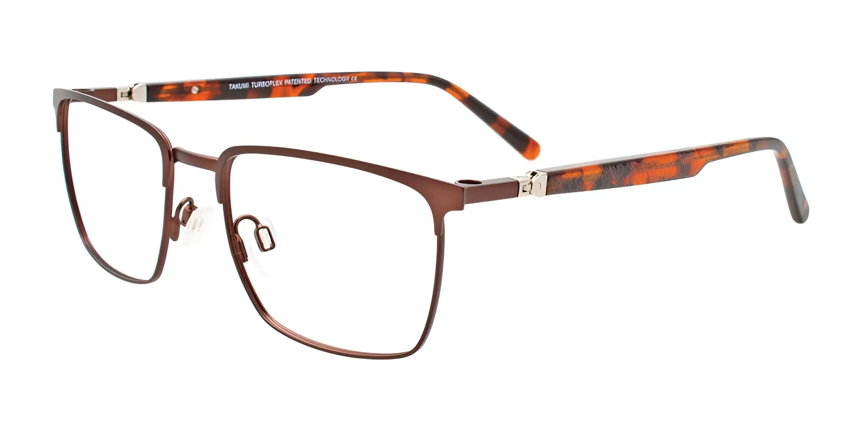 Takumi TK1191 Eyeglasses with Clip-on Sunglasses Brown Takumi TK1191 Eyeglasses with Clip-on Sunglasses Brown