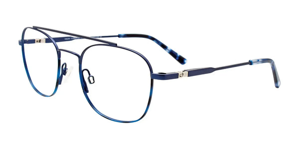 Takumi TK1192 Eyeglasses with Clip-on Sunglasses | Size 52 / Blue & Blue Demi