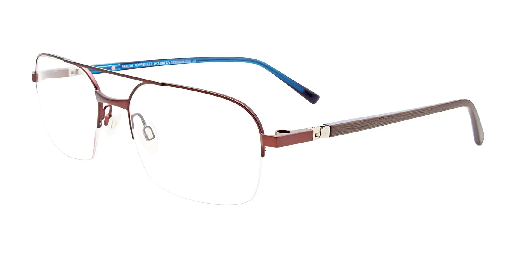 Takumi TK1194 Eyeglasses with Clip-on Sunglasses Satin Brown / Blue Takumi TK1194 Eyeglasses with Clip-on Sunglasses Satin Brown / Blue