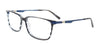 Takumi TK1196 Eyeglasses with Clip-on Sunglasses | Size 59 / Striped Black/Satin Blue