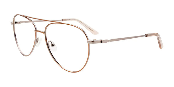 Takumi TK1200 Eyeglasses with Clip-on Sunglasses | Size 55 / Shiny Lt Cop & Sil/Sh Sil & Bg