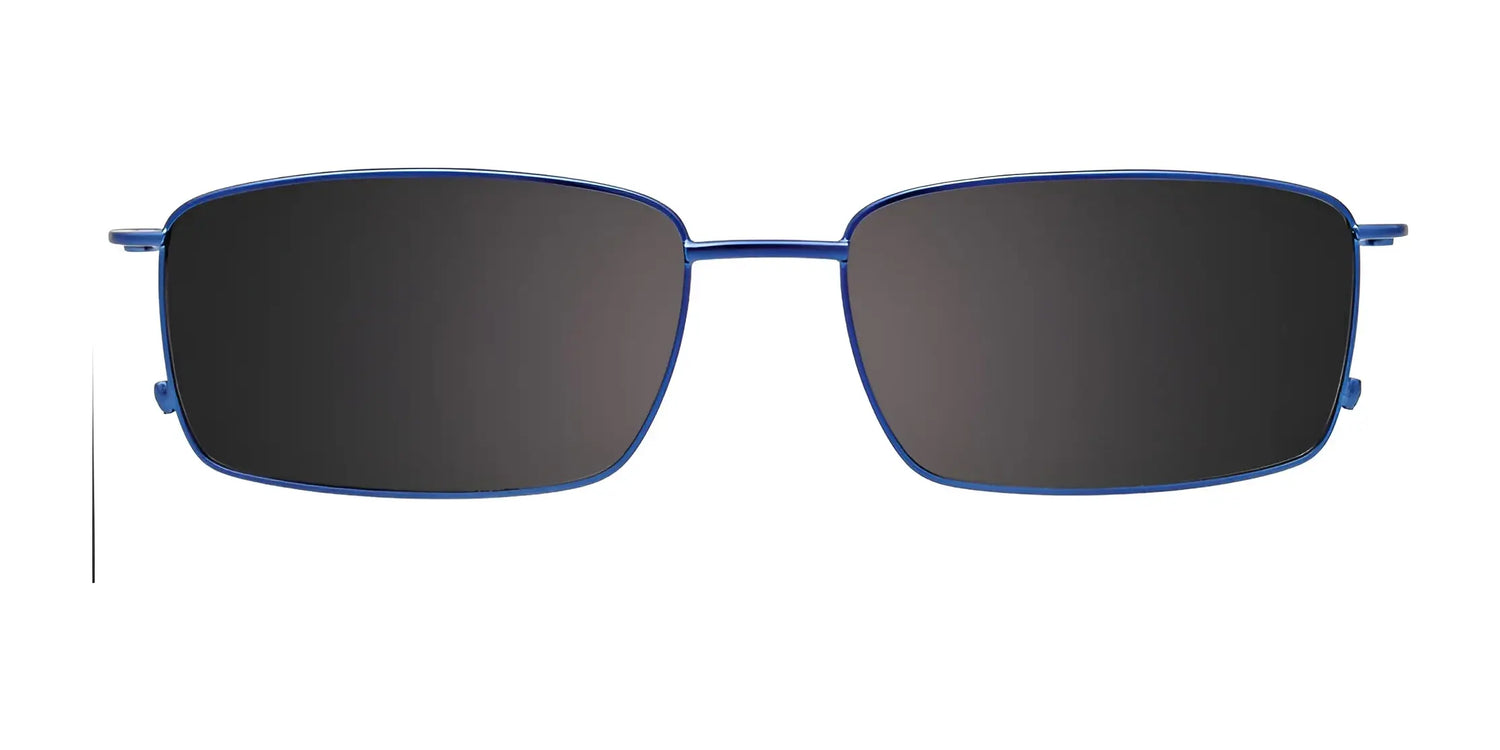 The Takumi TK1214 features sleek blue rectangular frames with clip-on polarized dark lenses, attractively displayed on a white background. The Takumi TK1214 features sleek blue rectangular frames with clip-on polarized dark lenses, attractively displayed on a white background.