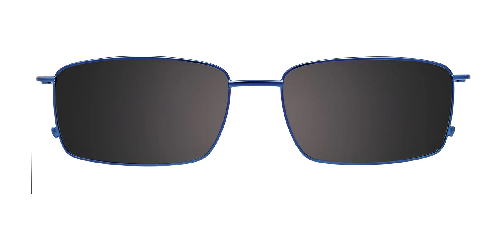 The Takumi TK1214 features sleek blue rectangular frames with clip-on polarized dark lenses, attractively displayed on a white background. The Takumi TK1214 features sleek blue rectangular frames with clip-on polarized dark lenses, attractively displayed on a white background.