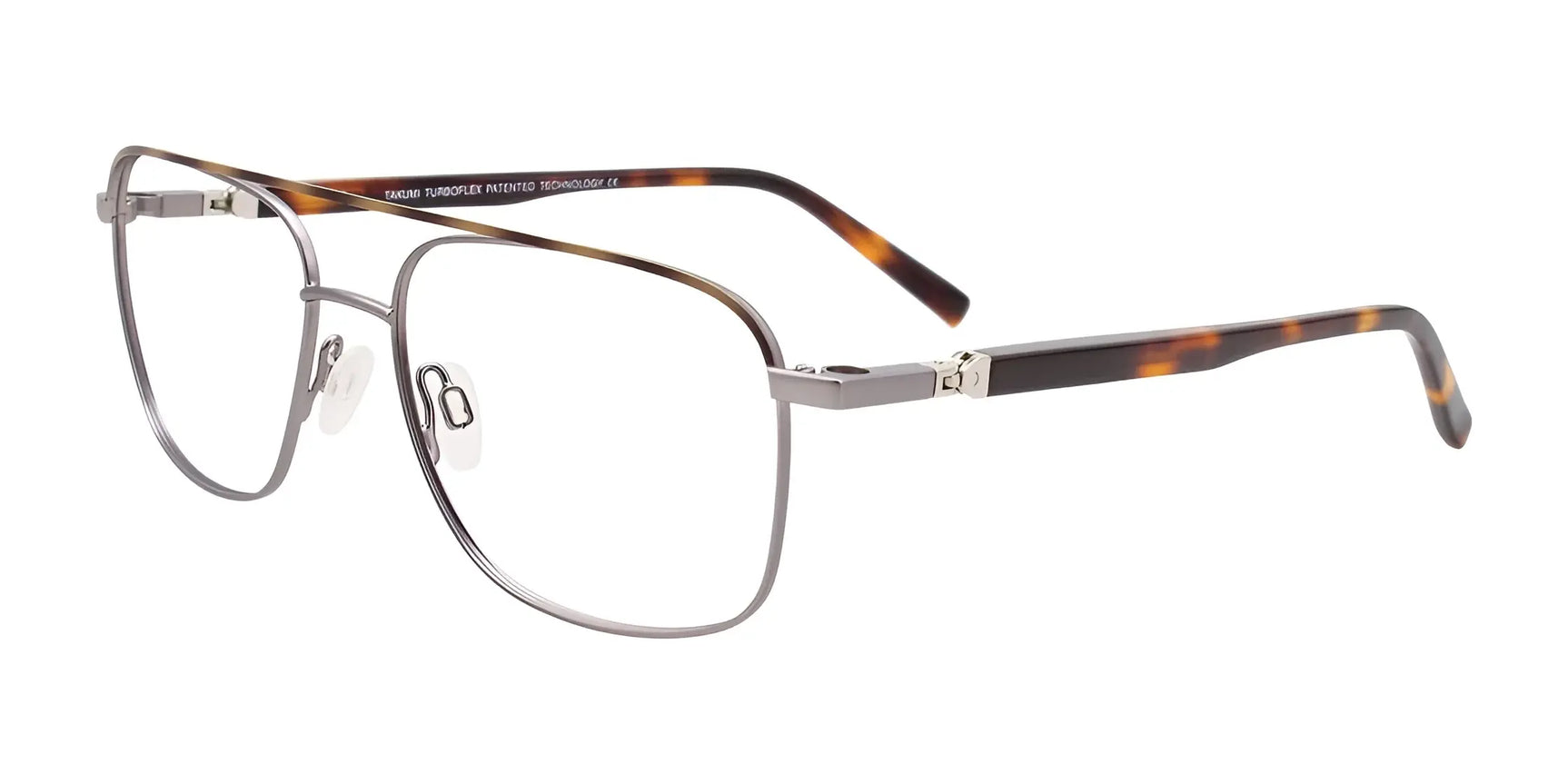 Takumi TK1215 Eyeglasses with Clip-on Sunglasses Steel & Brown Tortoise Takumi TK1215 Eyeglasses with Clip-on Sunglasses Steel & Brown Tortoise