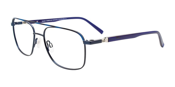Takumi TK1215 Eyeglasses with Clip-on Sunglasses | Size 53 / Blue & Blue Tortoise