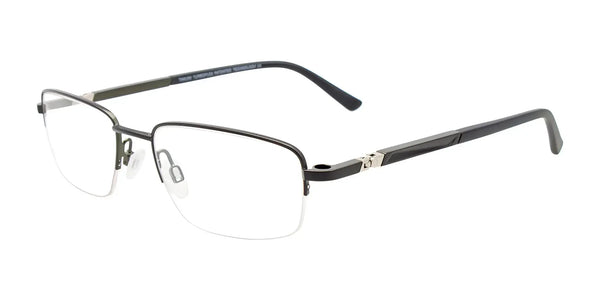 Takumi TK1223 Eyeglasses with Clip-on Sunglasses | Size 52 / Black & Dark Green