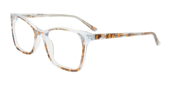 Takumi TK1230 Eyeglasses with Clip-on Sunglasses | Size 52 / Transparent & Brown