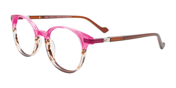 Takumi TK1234 Eyeglasses | Size 45 / Crystal Pink/Striped Brown