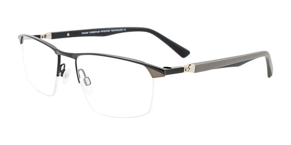 Takumi TK1239 Eyeglasses with Clip-on Sunglasses | Size 52 / Satin Blue & Steel/Blue & Light Blue