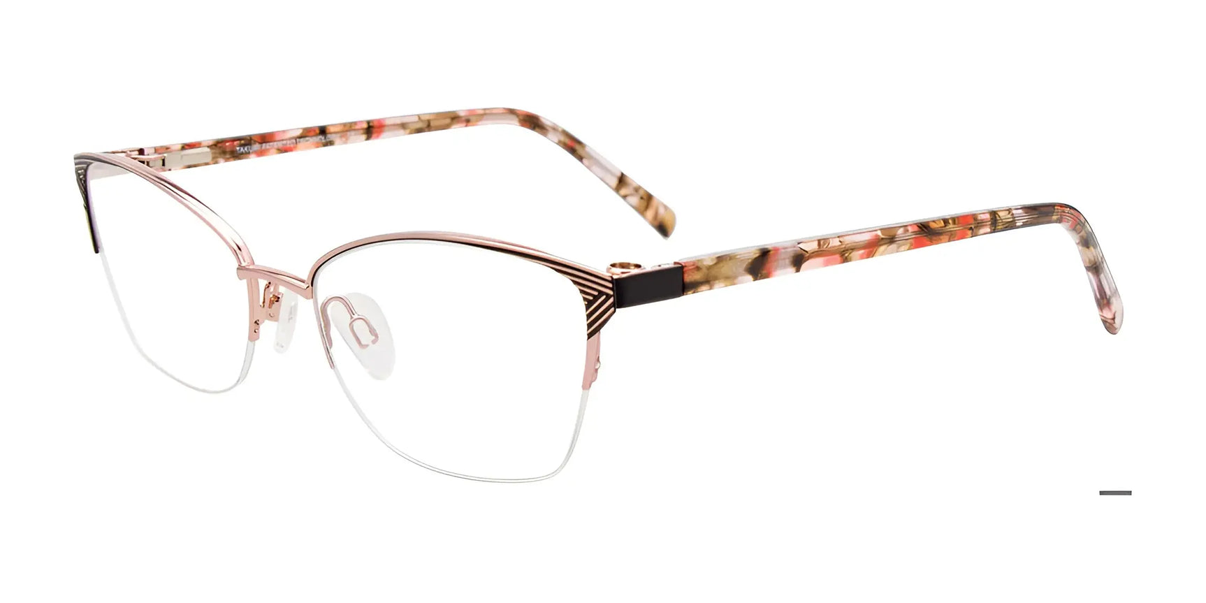 Takumi TK1258 Eyeglasses with Clip-on Sunglasses Pink Gold Takumi TK1258 Eyeglasses with Clip-on Sunglasses Pink Gold