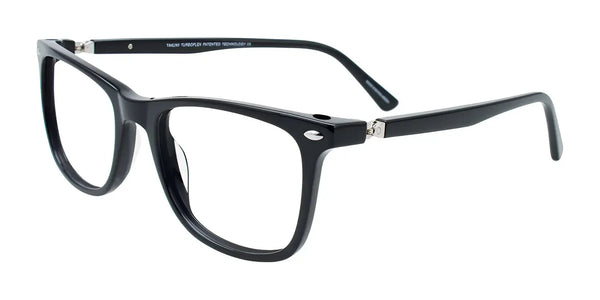 Takumi TK1260 Eyeglasses with Clip-on Sunglasses | Size 52 / Black