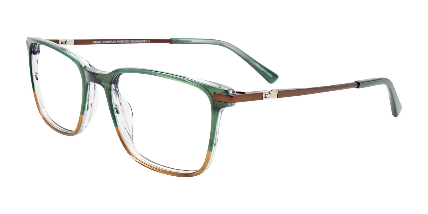 Takumi TK1269 Eyeglasses with Clip-on Sunglasses Green & Brown Takumi TK1269 Eyeglasses with Clip-on Sunglasses Green & Brown