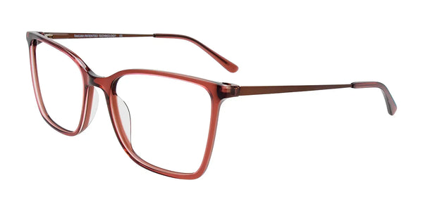 Takumi TK1271 Eyeglasses with Clip-on Sunglasses | Size 53 / Transparent Brown/Copper