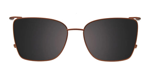 Takumi TK1271 Eyeglasses with Clip-on Sunglasses / Size 53 / Transparent Brown/Copper