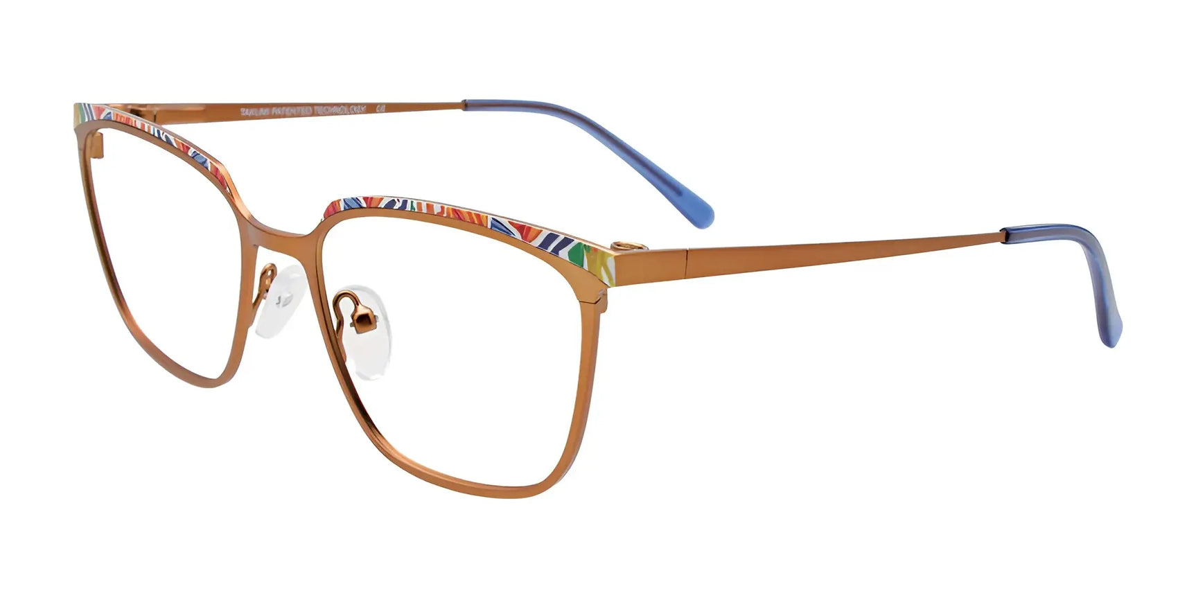 Takumi TK1277 Eyeglasses with Clip-on Sunglasses Copper & Mix Patterned Browline Takumi TK1277 Eyeglasses with Clip-on Sunglasses Copper & Mix Patterned Browline