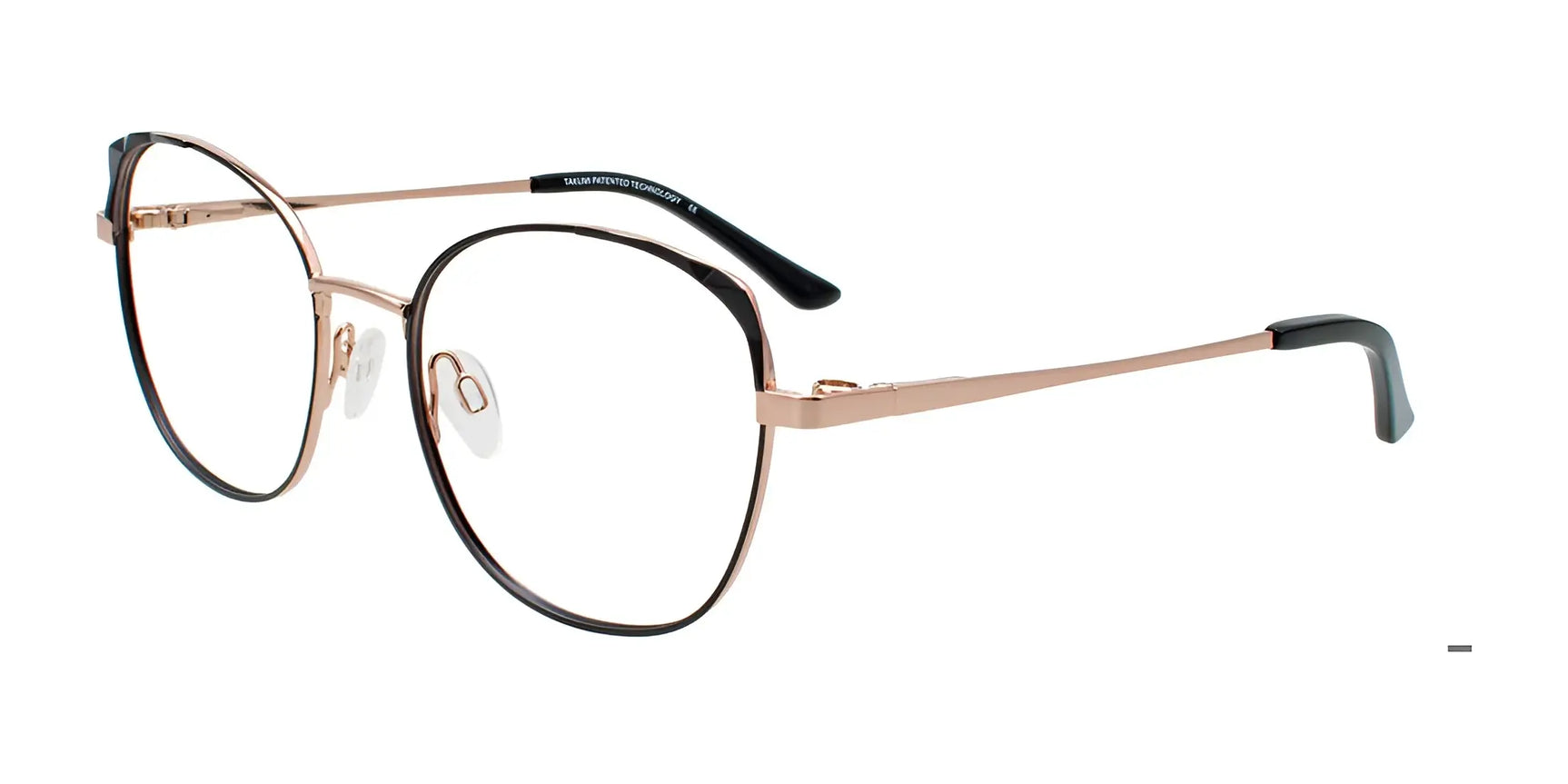 Takumi TK1280 Eyeglasses with Clip-on Sunglasses Shiny Rose Gold & Matt Black Takumi TK1280 Eyeglasses with Clip-on Sunglasses Shiny Rose Gold & Matt Black