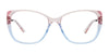 Takumi TK1287 Eyeglasses with Clip-on Sunglasses | Size 51 / Transparent Black To Crystal Gradient