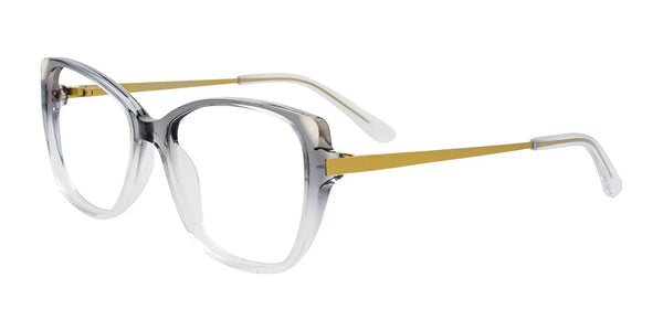 Takumi TK1287 Eyeglasses with Clip-on Sunglasses | Size 51 / Transparent Black To Crystal Gradient