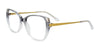 Takumi TK1287 Eyeglasses with Clip-on Sunglasses | Size 51 / Transparent Black To Crystal Gradient