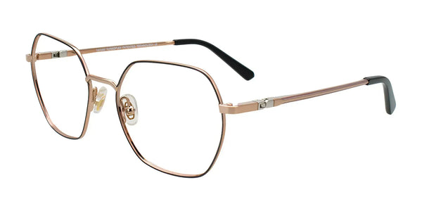 Takumi TK1290 Eyeglasses | Size 49 / Black & Pink Gold