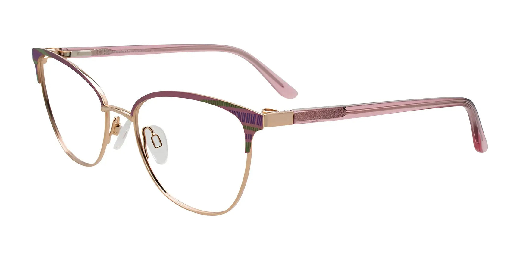 Takumi TK1293 Eyeglasses with Clip-on Sunglasses Pink & Pink Gold With Pattern Takumi TK1293 Eyeglasses with Clip-on Sunglasses Pink & Pink Gold With Pattern