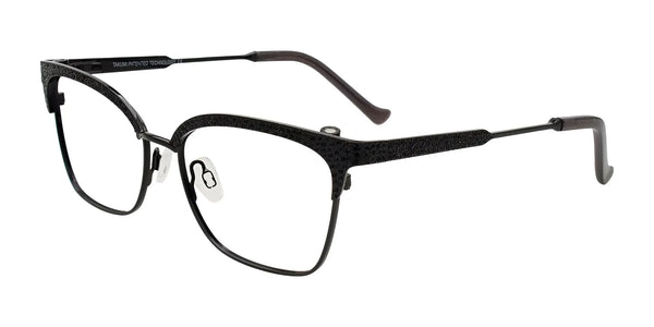Takumi TK1314 Eyeglasses with Clip-on Sunglasses | Size 53 / Black With Crystals