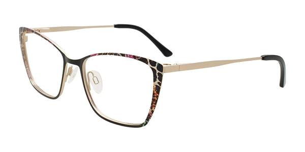 Takumi TK1325 Eyeglasses | Size 53 / Black & Animal Print