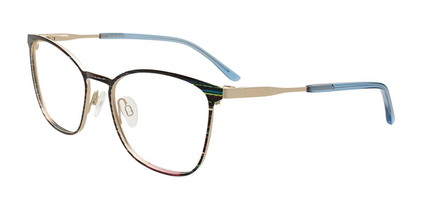 Takumi TK1326 Eyeglasses | Size 53 / Gold & Multicolor Stripes