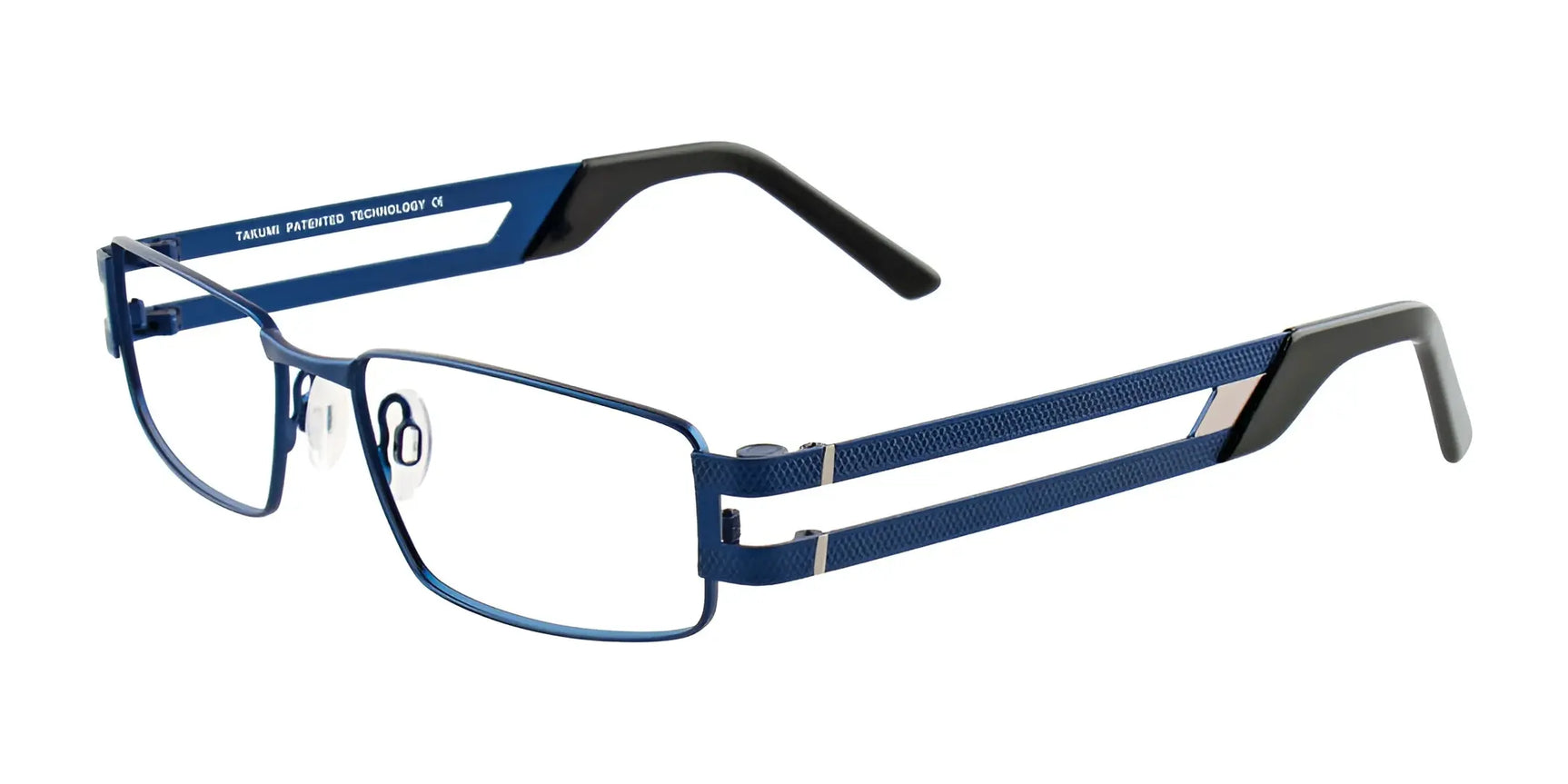 Takumi TK917 Eyeglasses with Clip-on Sunglasses Metallic Blue & Silver Takumi TK917 Eyeglasses with Clip-on Sunglasses Metallic Blue & Silver
