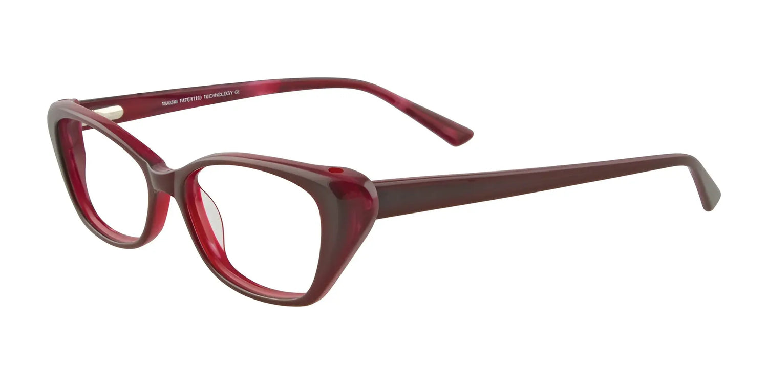 Takumi TK921 Eyeglasses with Clip-on Sunglasses Dark Burgundy & Marbled Red Takumi TK921 Eyeglasses with Clip-on Sunglasses Dark Burgundy & Marbled Red