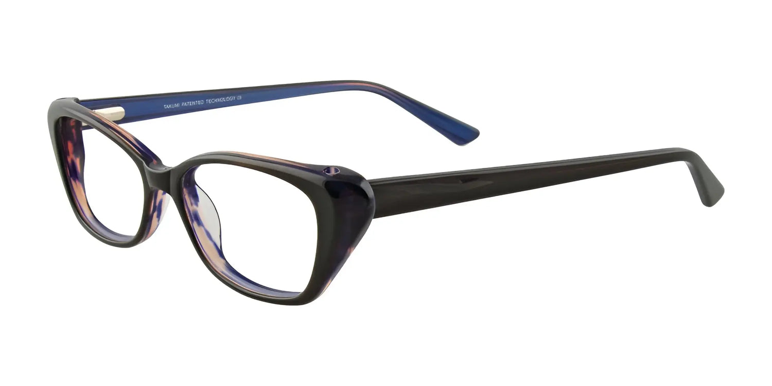 Takumi TK921 Eyeglasses with Clip-on Sunglasses Black & Blue Takumi TK921 Eyeglasses with Clip-on Sunglasses Black & Blue