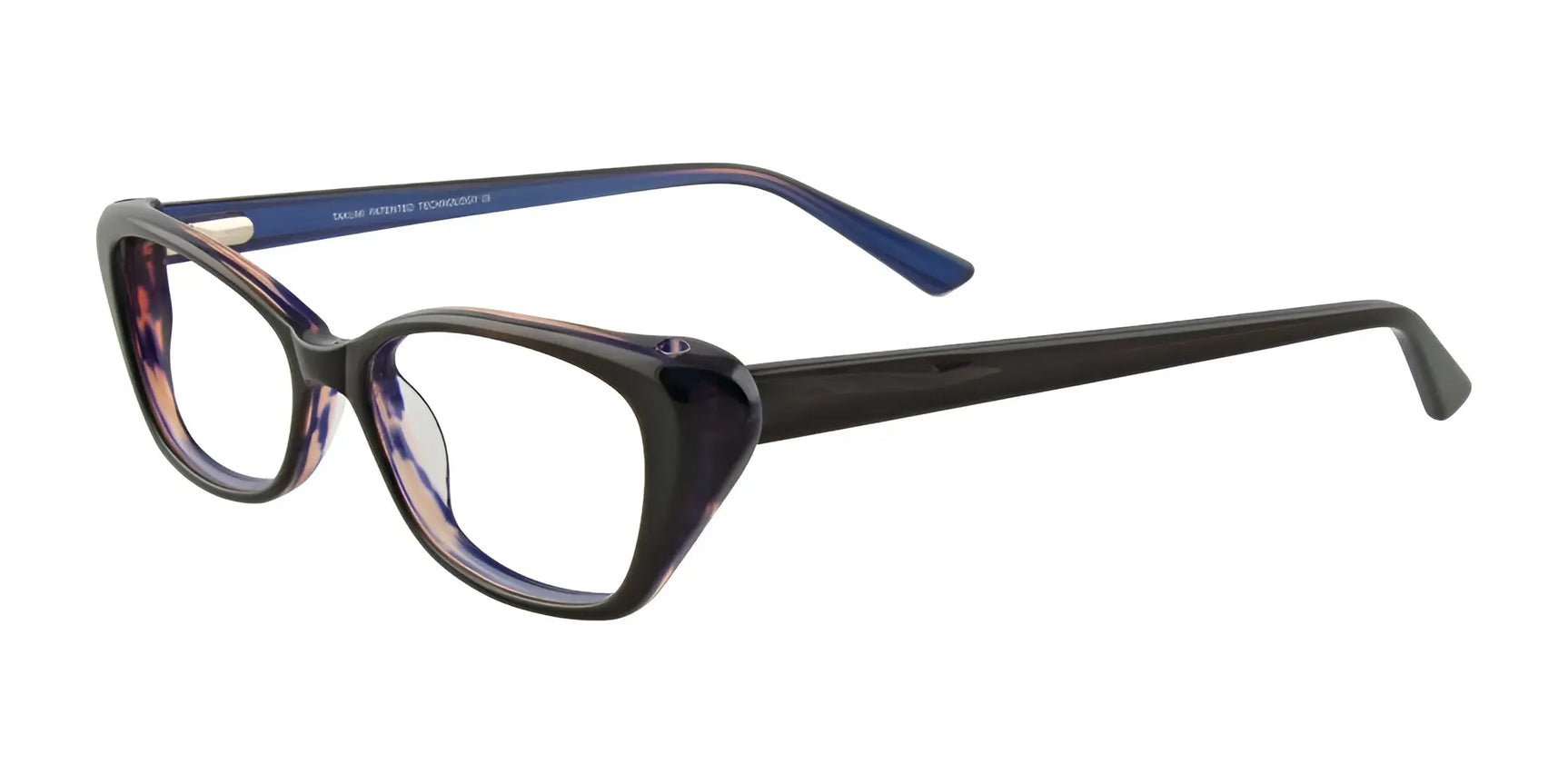 Takumi TK921 Eyeglasses with Clip-on Sunglasses Black & Blue Takumi TK921 Eyeglasses with Clip-on Sunglasses Black & Blue