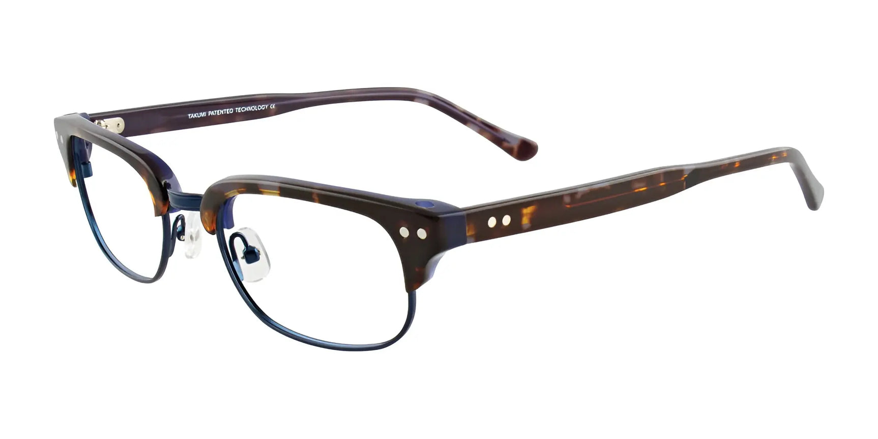 Takumi TK922 Eyeglasses with Clip-on Sunglasses Tortoise & Navy Takumi TK922 Eyeglasses with Clip-on Sunglasses Tortoise & Navy