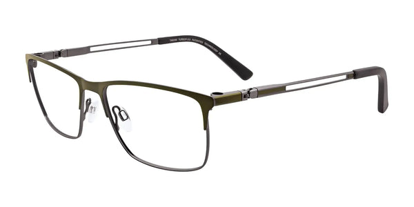 Takumi TK966 Eyeglasses with Clip-on Sunglasses | Size 55 / Satin Steel & Silver