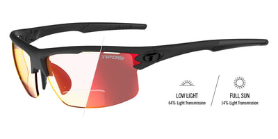 Tifosi Optics RIVET Reader Sunglasses Blackout / Clarion Red Fototec +2.5