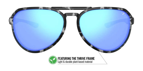 Tifosi Optics SELCA Sunglasses / Size 56 / Black Tortoise/Smoke Tint with Sky Blue Mirror