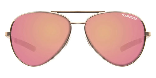 Tifosi Optics SHWAE Sunglasses / Size 55 / Gold / Brown Tint with Pink Mirror