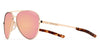 Tifosi Optics SHWAE Sunglasses | Size 55 / Gold/Brown Tint with Pink Mirror