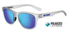 Tifosi Optics SWANK Sunglasses | Size 51 / Satin Clear/Polarized Smoke Tint with Blue Mirror