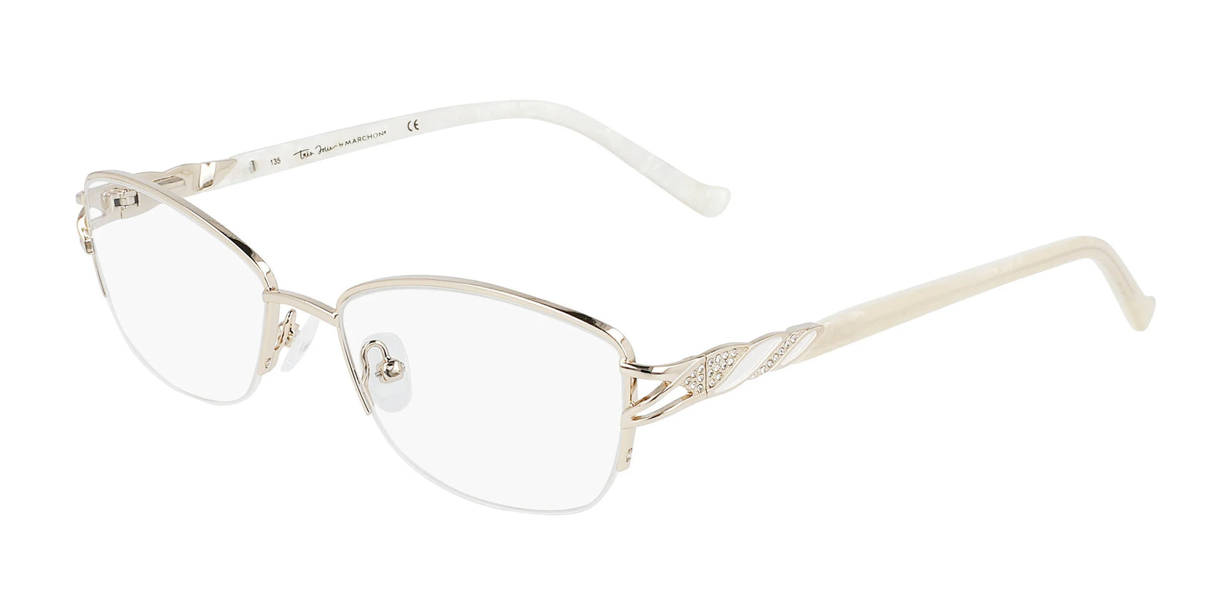 Marchon NYC TRES JOLIE 194 Eyeglasses Light Gold Marchon NYC TRES JOLIE 194 Eyeglasses Light Gold
