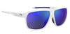 Under Armour DOMINATE Sunglasses | Size 62 / Matte Whiteblue / Blue Multilayer Oleophobic