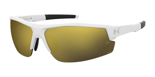 Under Armour SKILLZ Sunglasses / Size 80 / Mt Wh Gd / Gold Mirror Oleophobic