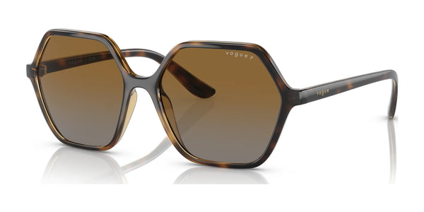 Vogue VO5361S Sunglasses | Size 55 / Dark Havana / Brown Gradient (Polarized) (3P 14%) №W656T5