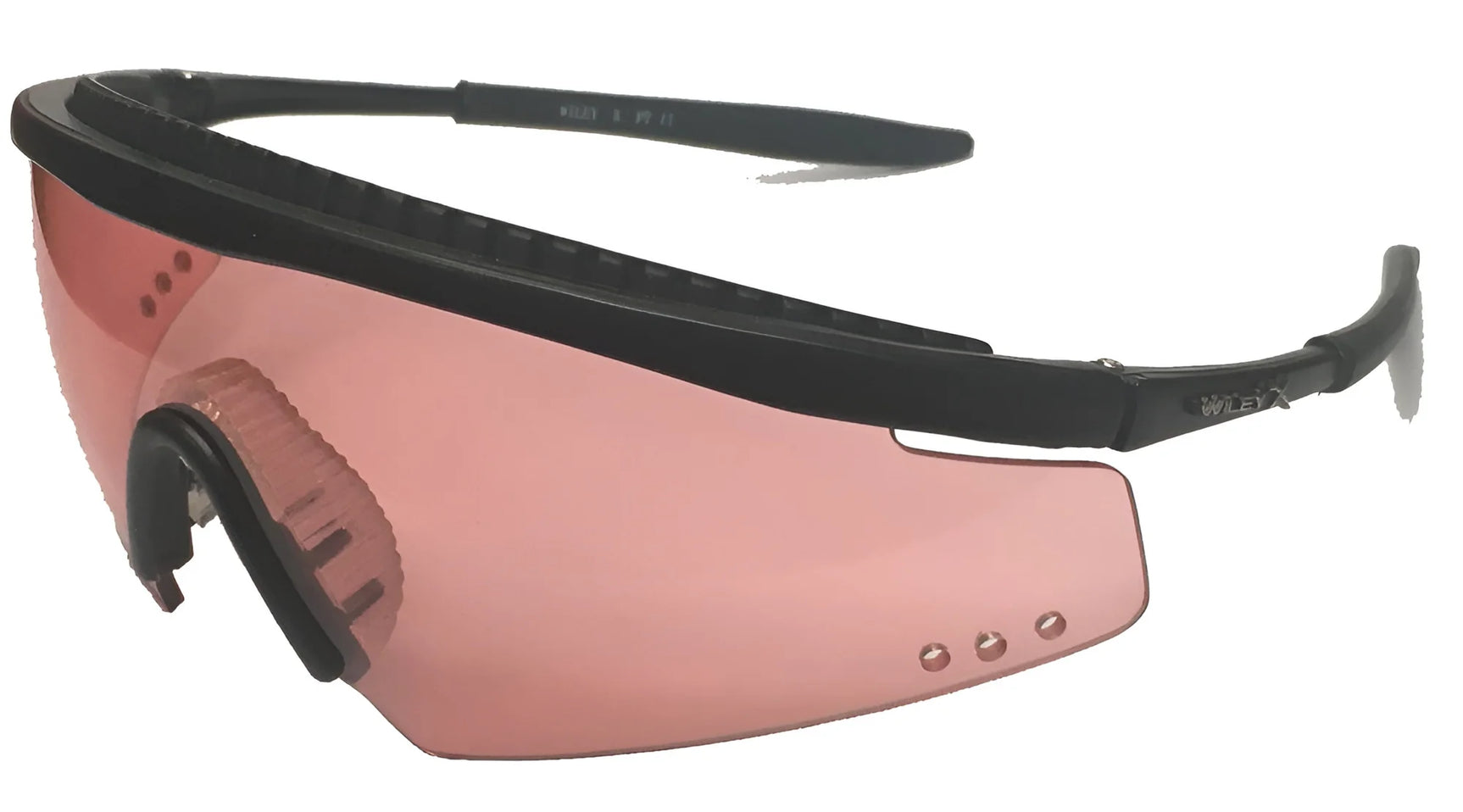 The Wiley X PT-2 Shield Sunglasses by Wiley X offer a sleek aerodynamic design with UV protection, featuring black sports frames and pink tinted lenses. The Wiley X PT-2 Shield Sunglasses by Wiley X offer a sleek aerodynamic design with UV protection, featuring black sports frames and pink tinted lenses.