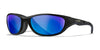 Wiley X AIRRAGE Safety Glasses | Size 61 / Gloss Black / CAPTIVATE™ Polarized Blue Mirror